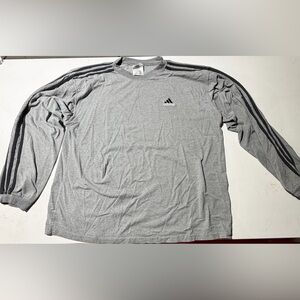 Vintage Y2K Adidas Men's Long Sleeve Gray Tee